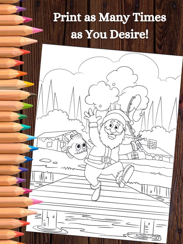Funny Santa Printable Christmas Coloring Pages for Kids product image (5)