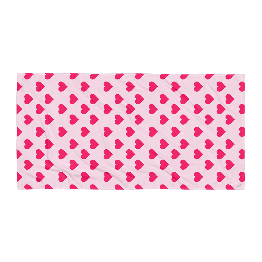 PINK PINK HEARTS BEACH TOWEL - HERZEN HANDTUCH product image (2)