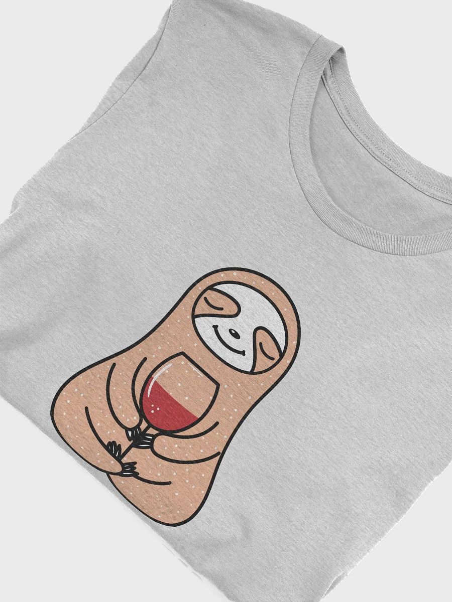 Sloth & Wine Cartoon T-Shirt product image (5)