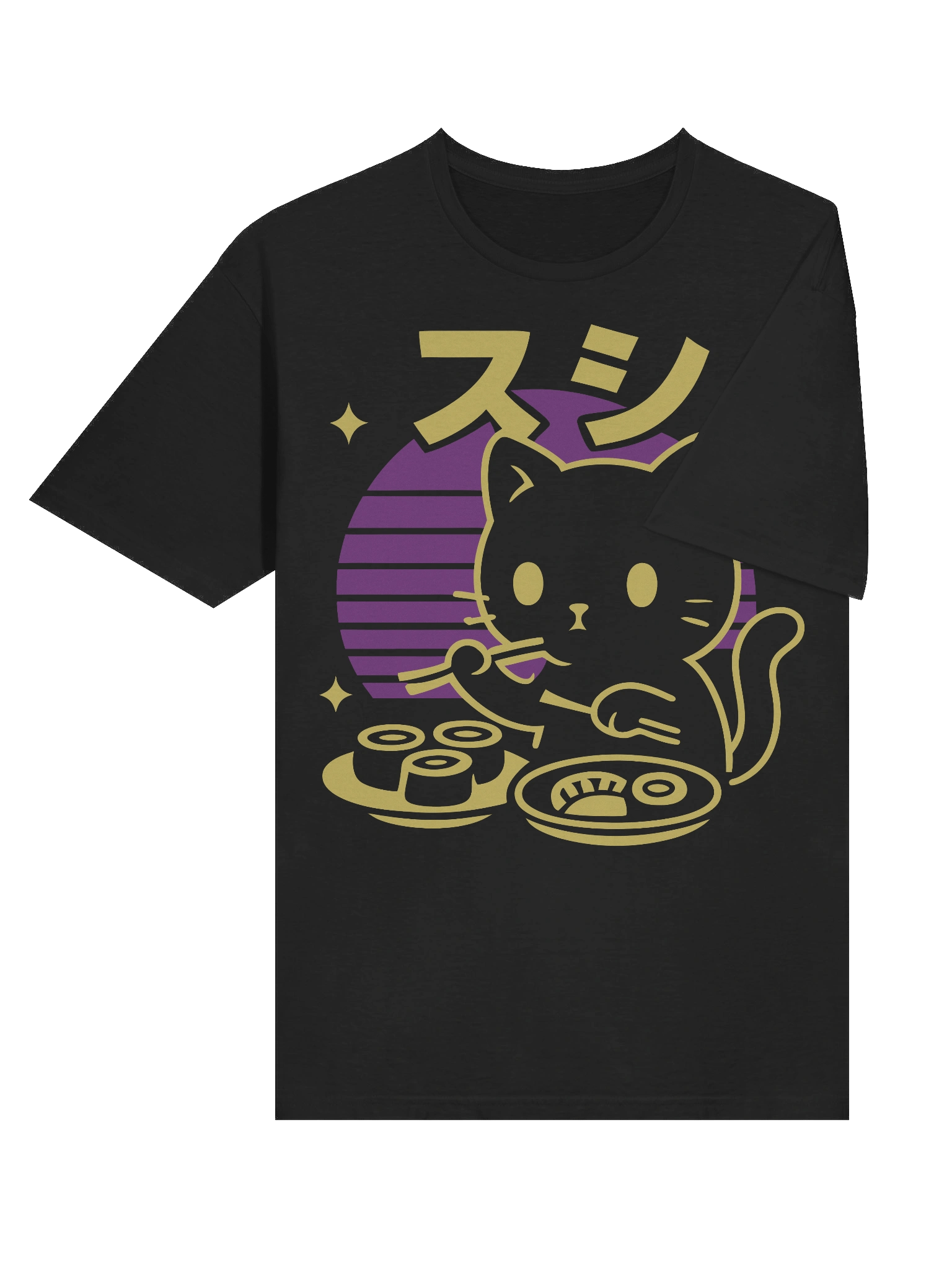 Retro Japanese Kitten Sushi T-Shirt product image (35)