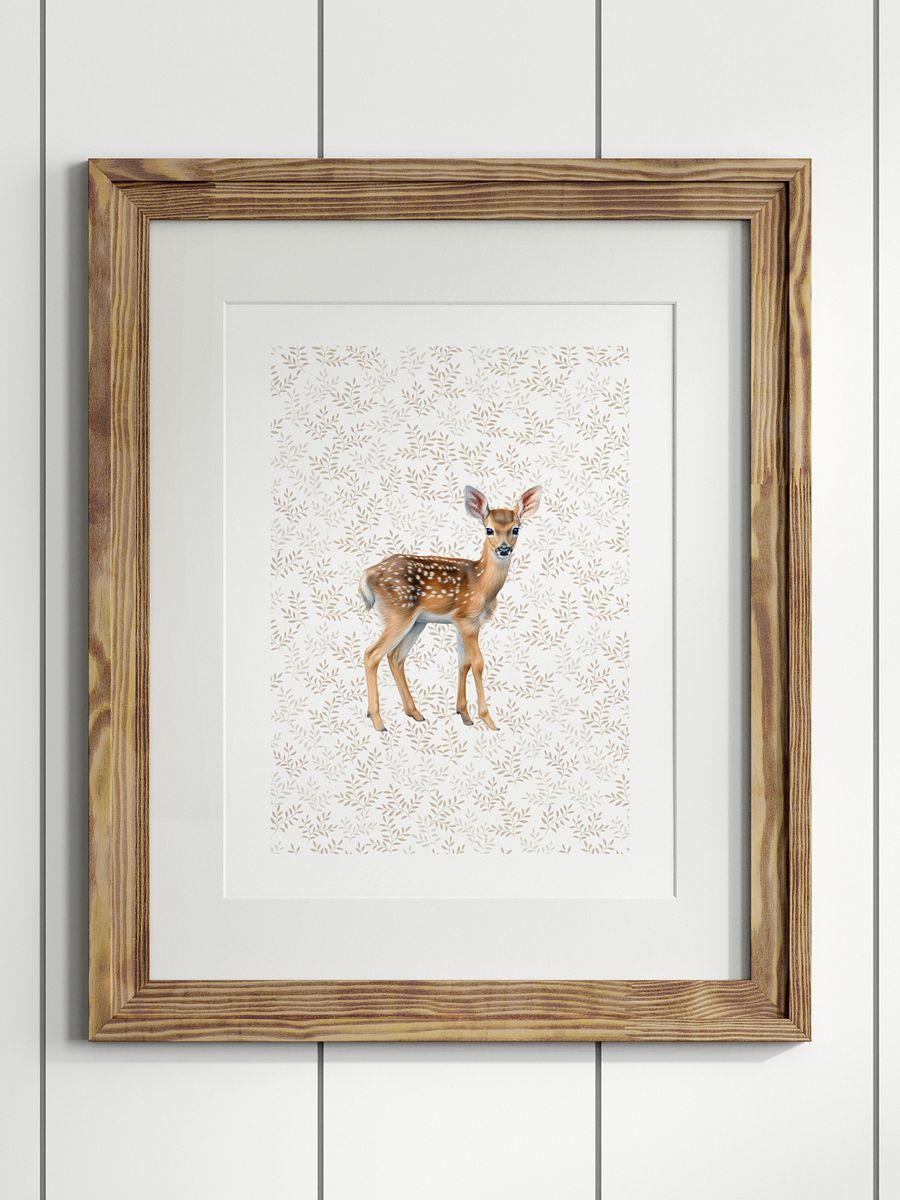 Woodland Baby Deer Print product image (1)