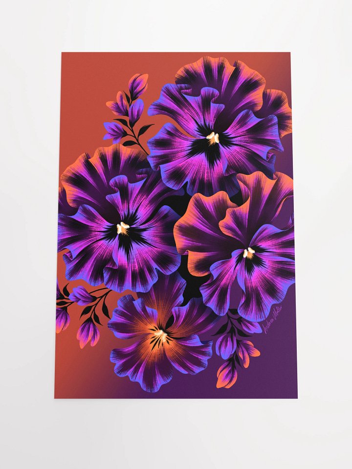 Pansies Art Print - Purple / Burnt Orange product image (1)