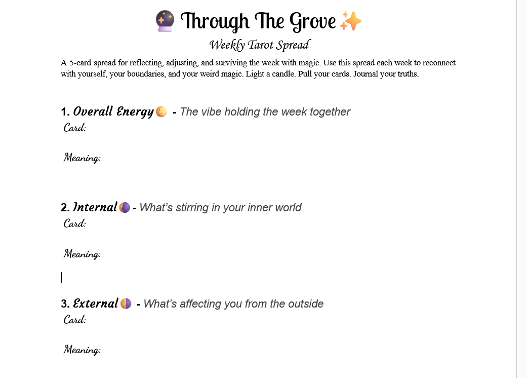 Through the Grove – A Guided Tarot Spread product image (2)