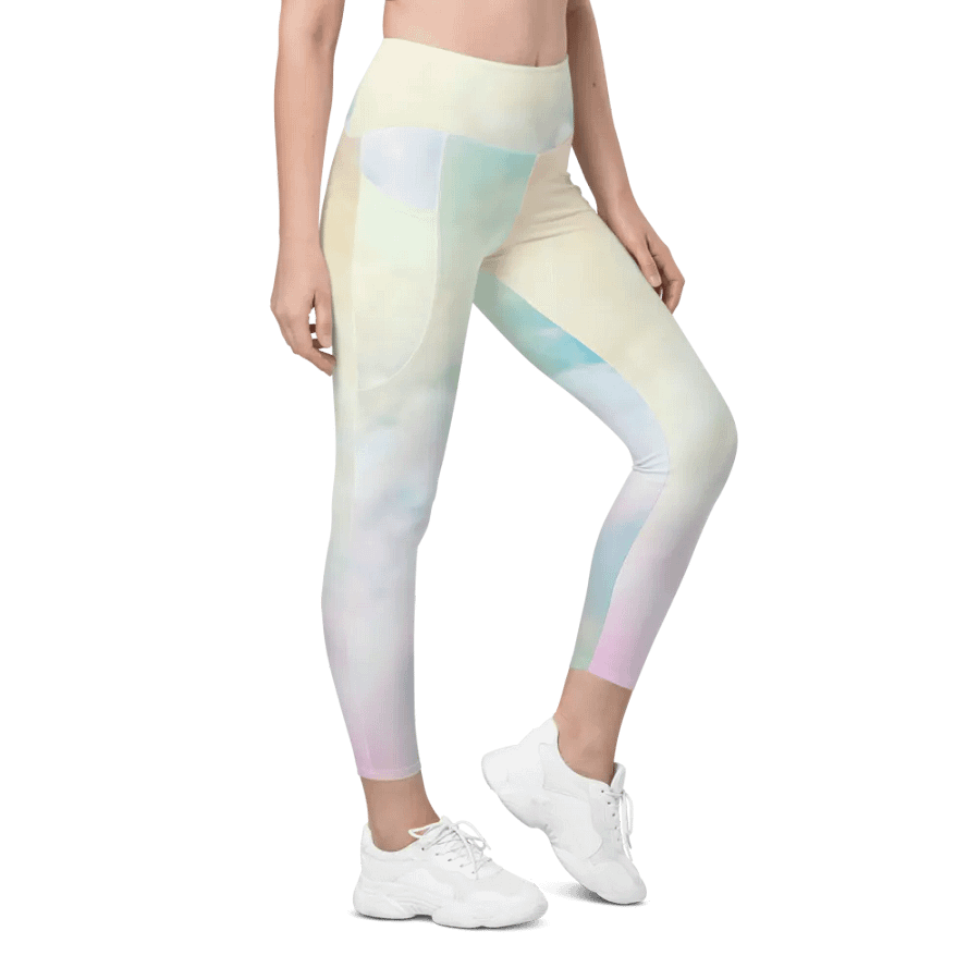 Blur cloud rainbow Design Leggings with Pocket - V1 product image (12)