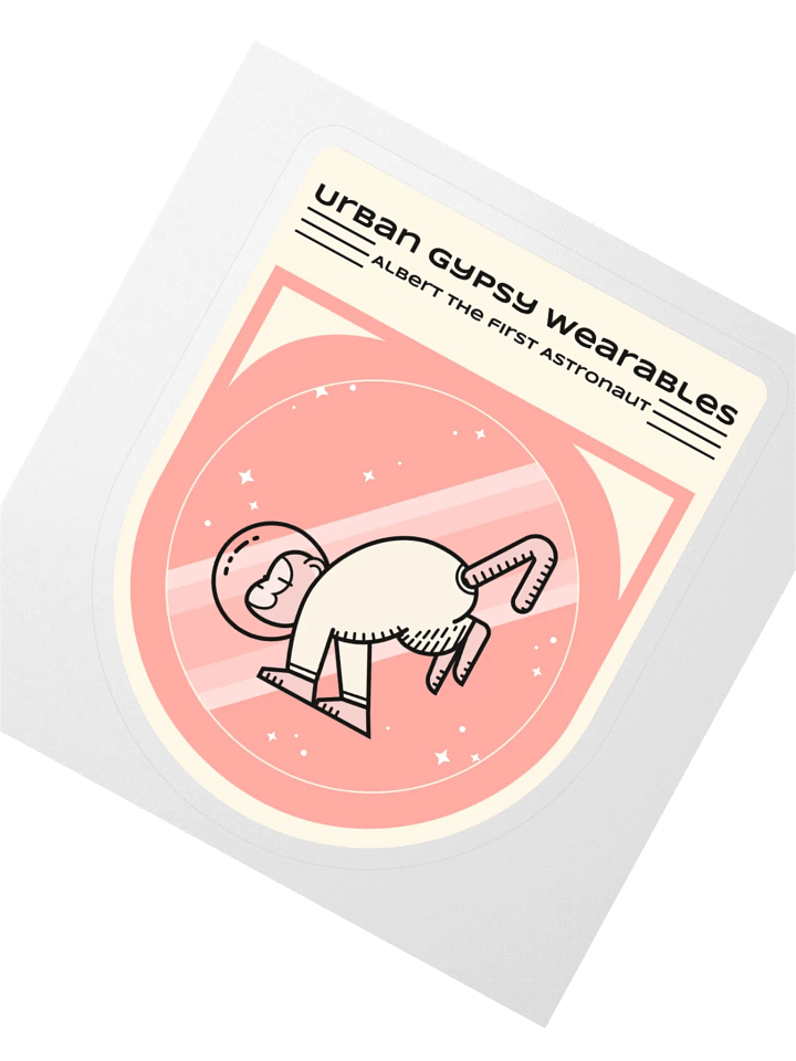 Albert The First Astronaut Kiss Cut Sticker product image (2)