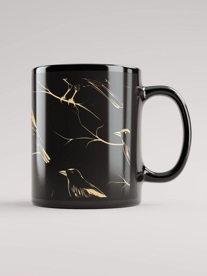 Black Mug with Premium Crow Illustrations product image (1)