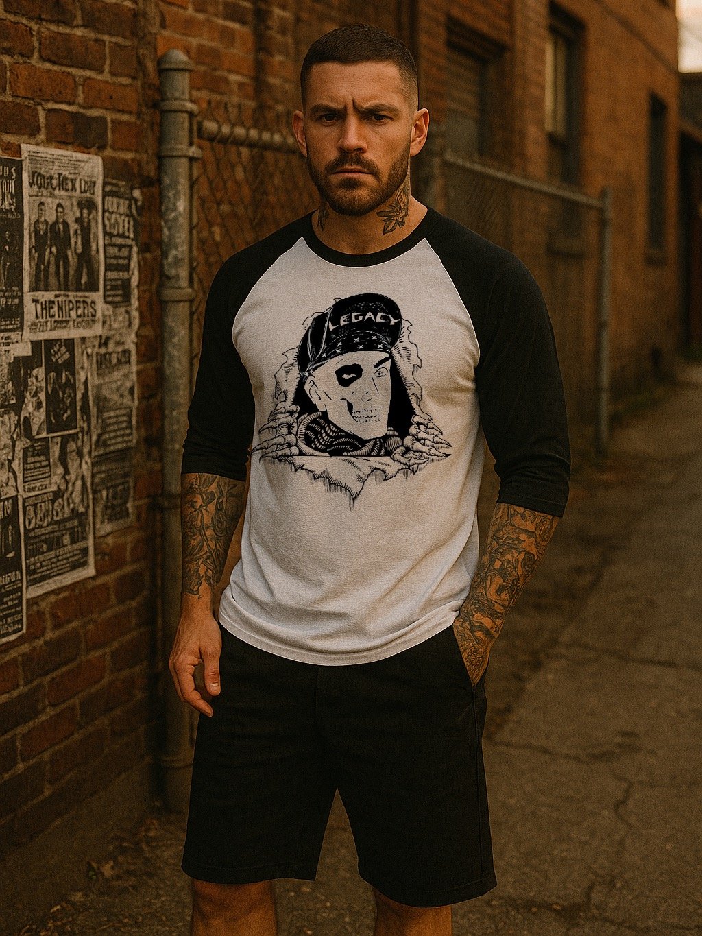 Legacy Ripper Raglan | White/Black product image (3)