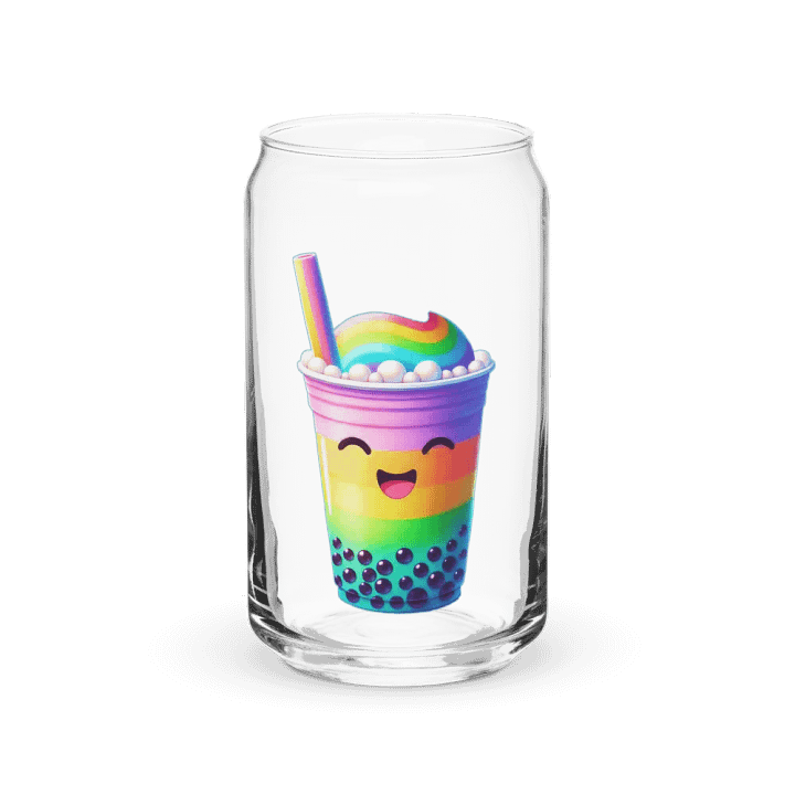Rainbow Bubble Tea Happiness Can Glass product image (1)