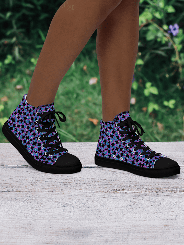 Floral Geometry High Top Canvas Shoes product image (2)