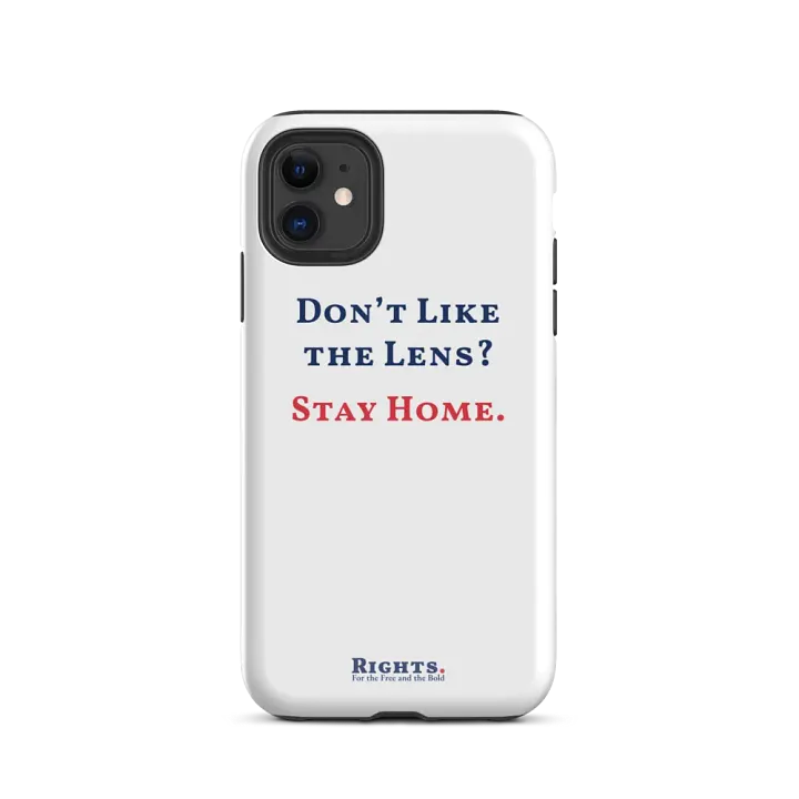 Don't Like the Lens? Stay Home. iPhone® Tough Case in White product image (2)