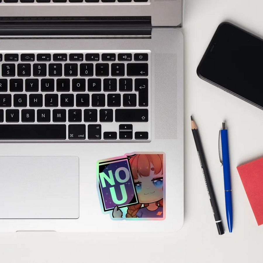 Playful 'NO U' Holographic Sticker Set product image (12)
