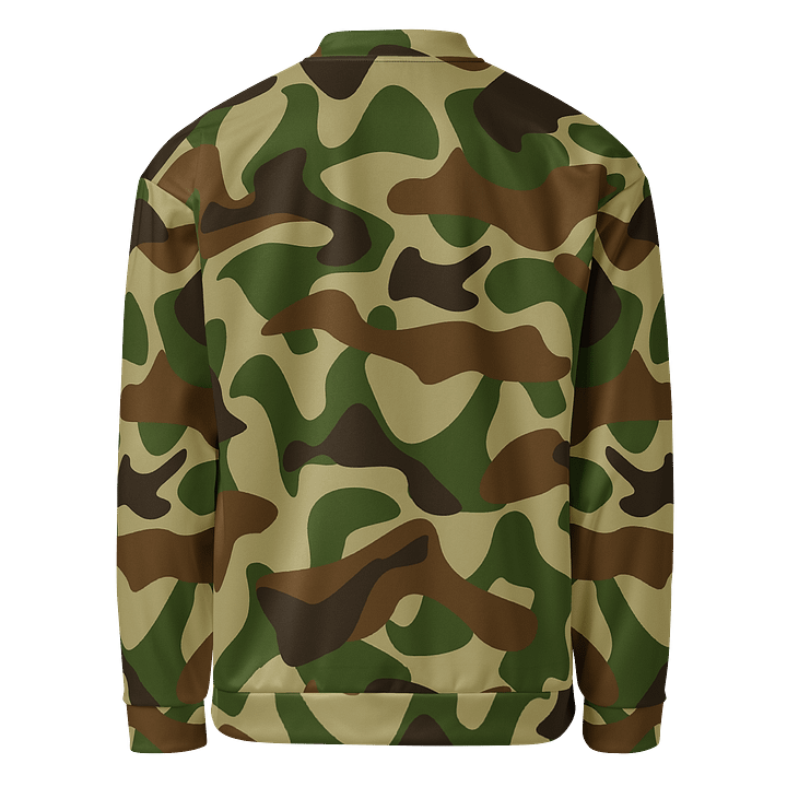 Woodland Green Army Camouflage Military Camo Pattern Unisex Bomber Jacket product image (2)