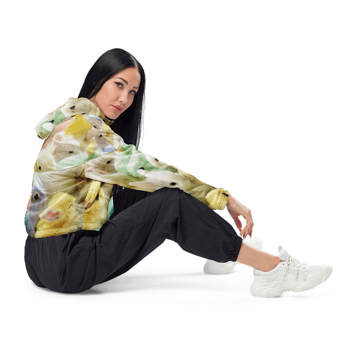 Pastel Plush Animal Cropped Windbreaker product image (1)