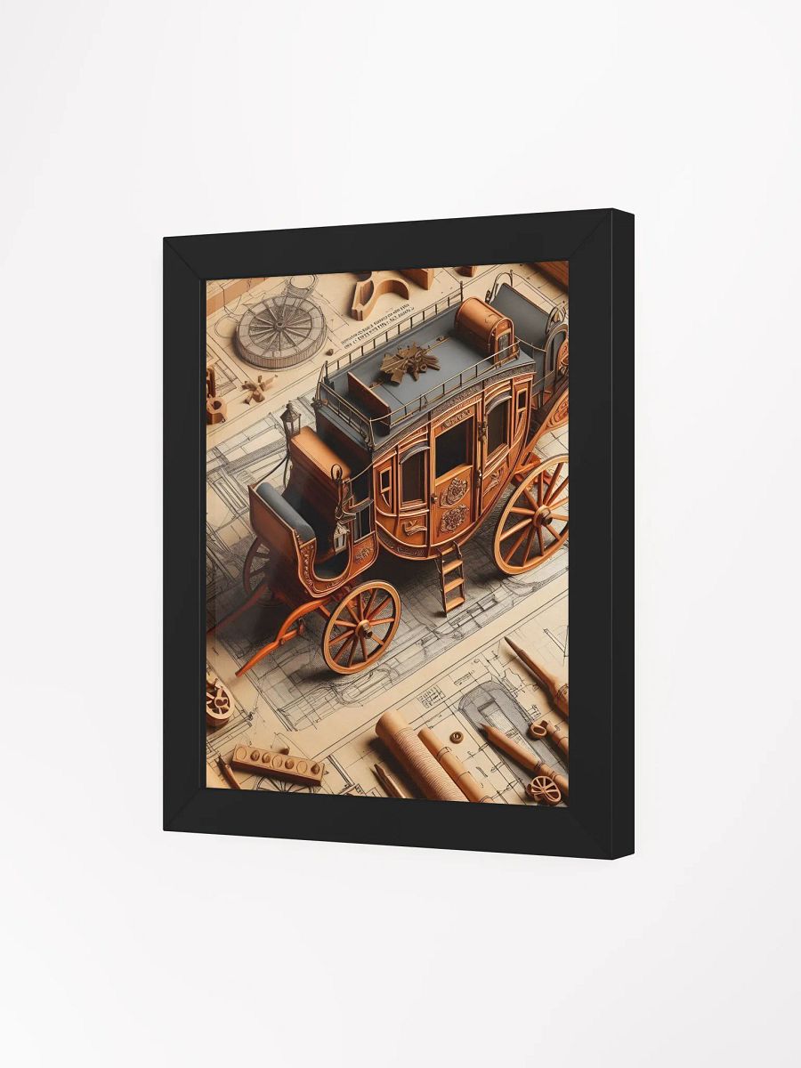 "Stagecoach Surrounded by Blueprints" – Framed Wall Art product image (11)