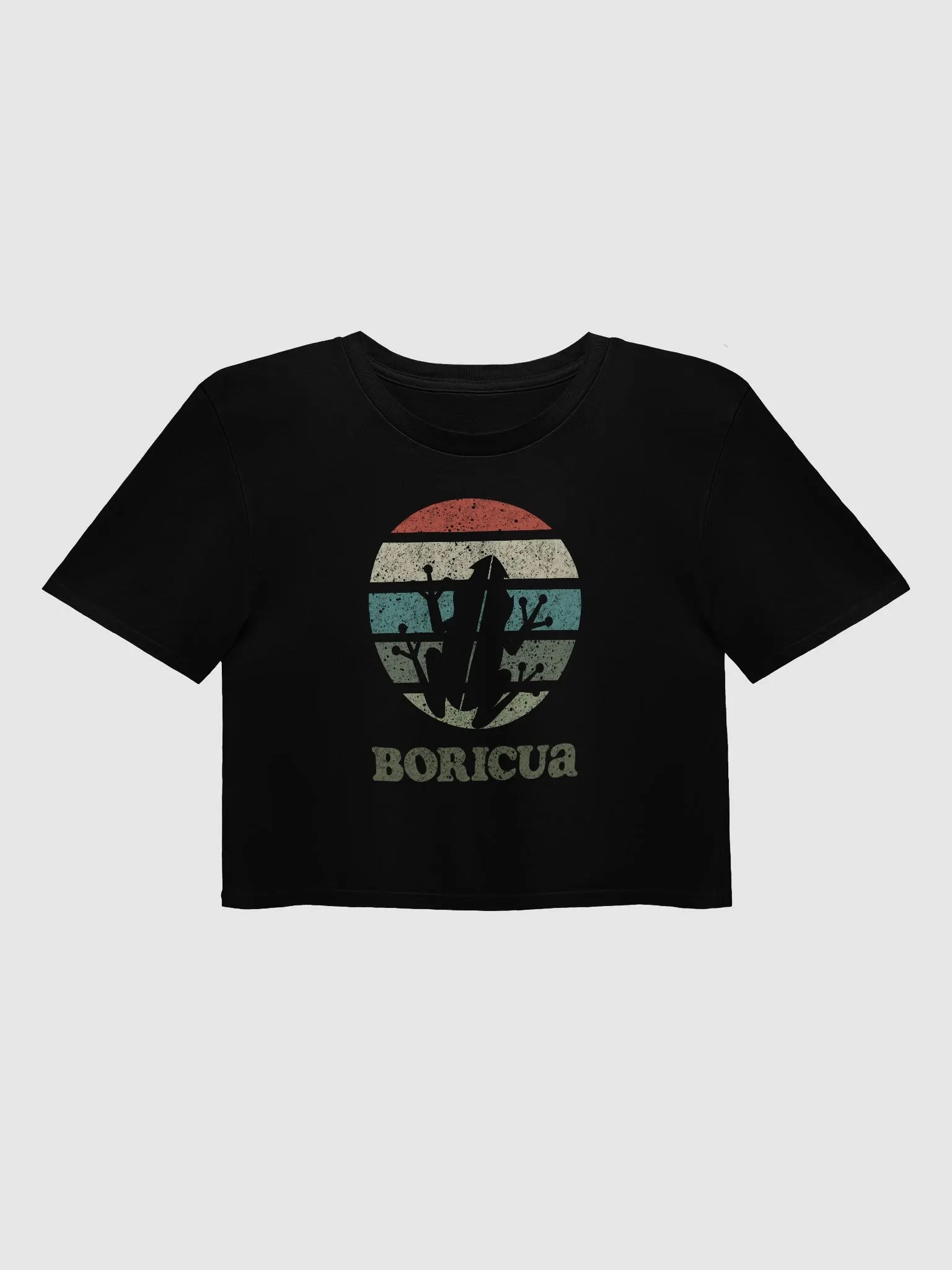 Coquí Boricua Retro Crop Top product image (1)