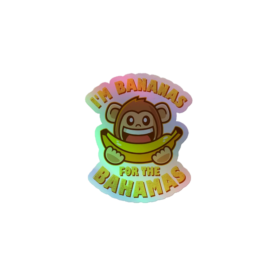 Bahamas Sticker Holographic : Bahamas Monkey : I'm Bananas For The Bahamas product image (2)
