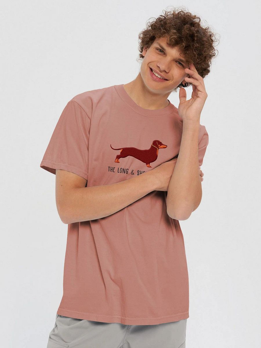 The Long and Short of It T-Shirt(Embroidered) of a Dachshund(Red & Tan) product image (8)