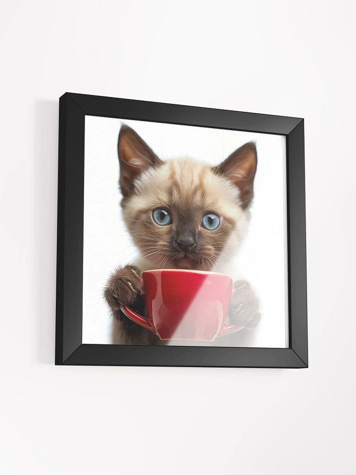 Coffee Lover Cute Baby Siamese Kitten Art product image (2)