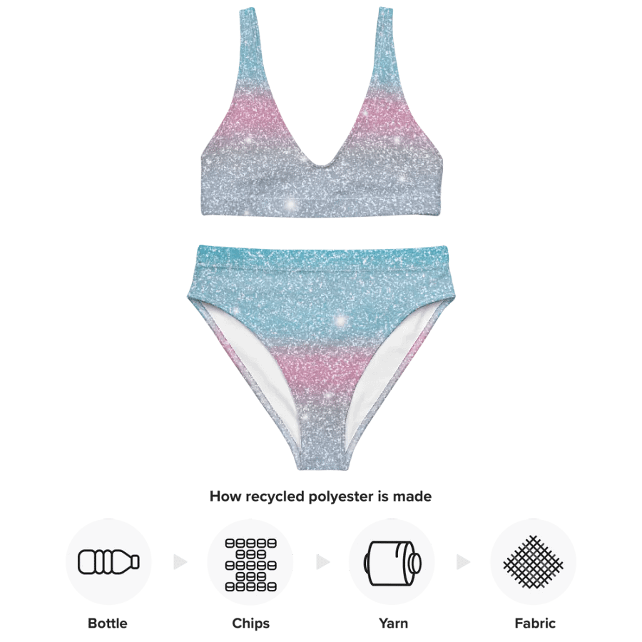 Glitter Unicorn Texture Design High Waisted Bikini (4) product image (4)