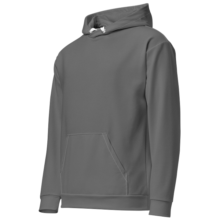 Thunderstorm Gray Solid Color Eco Friendly Pullover Unisex Hoodie product image (2)