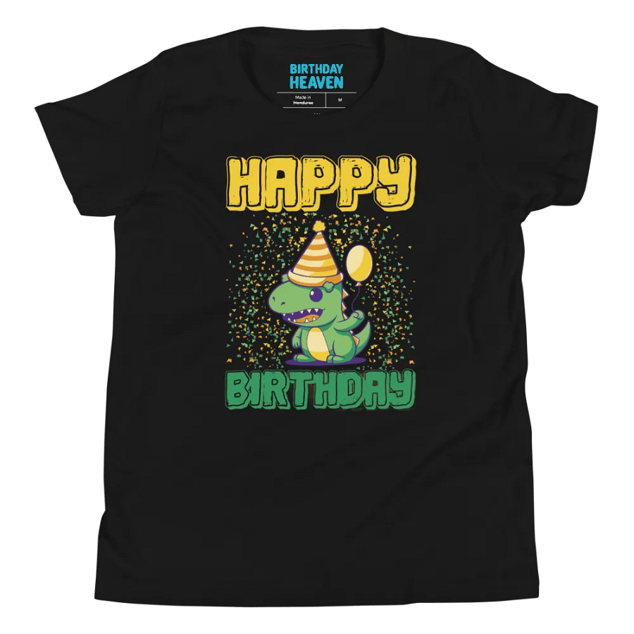 Happy Birthday (Cute Dinosaur With Balloon) T-Shirt For Kids product image (8)