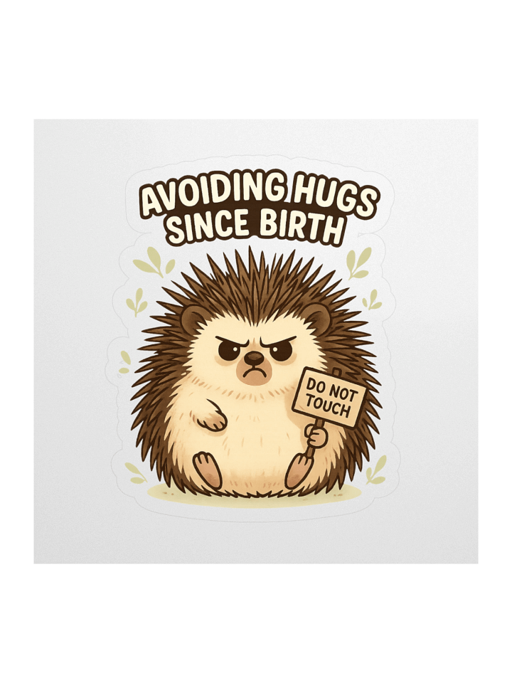 Angry Hedgehog Kiss Cut Stickers product image (1)