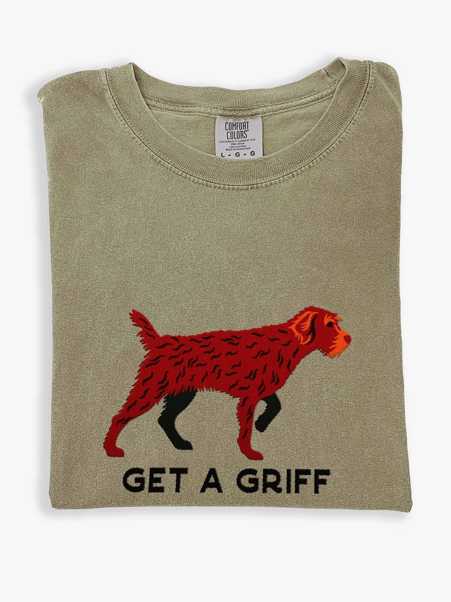 Get a Griff T-Shirt(Embroidered) of a Wirehaired Pointing Griffon(Liver) product image (1)