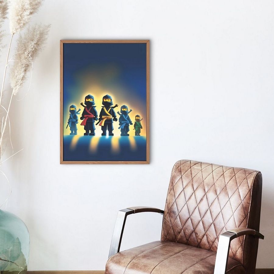 Ninja wall art Boys Room - Blue Ninja Poster - Ninjago inspired Wall Decoration for Boys product image (48)