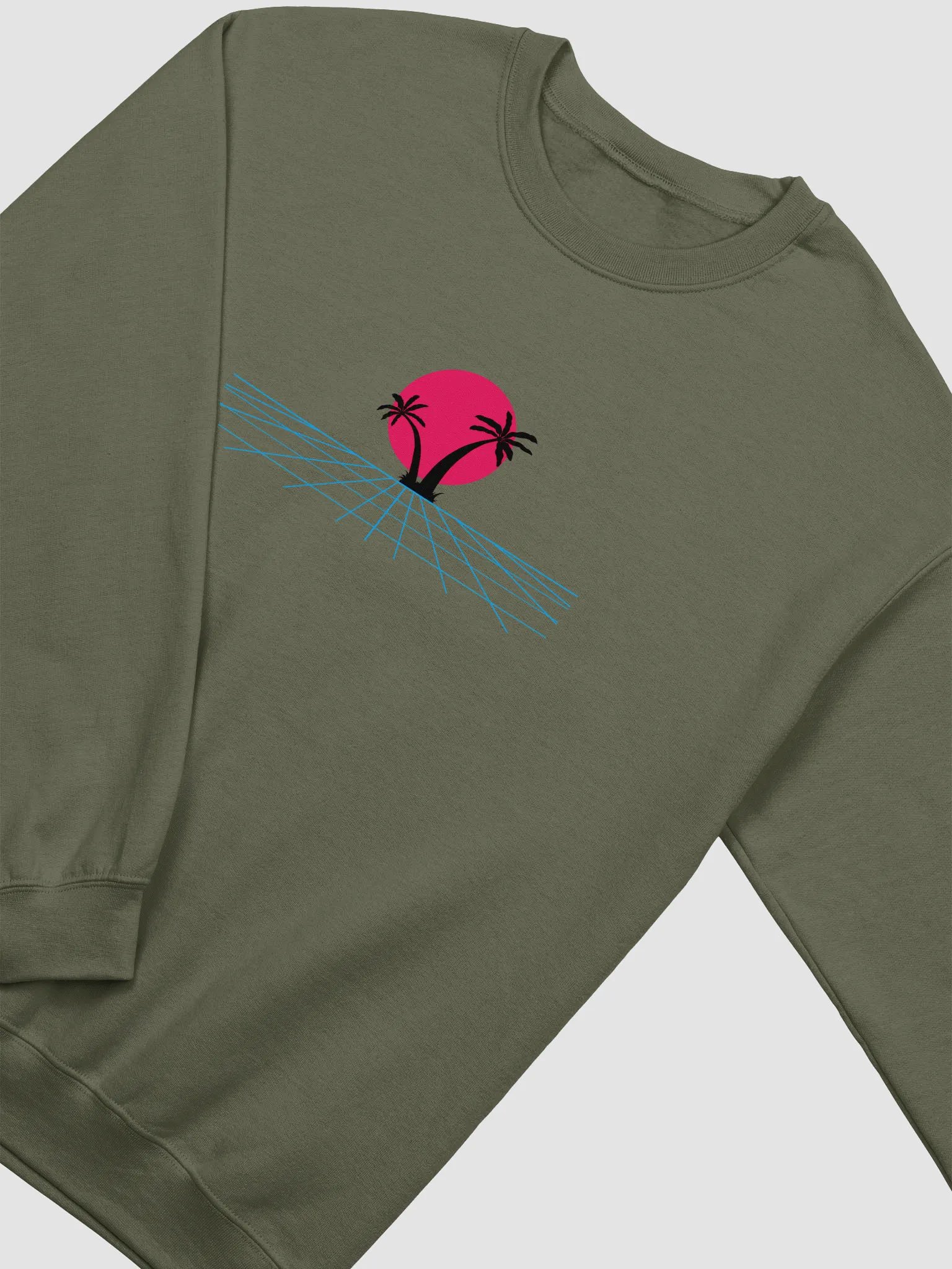 Retro-Futuristic Palm Tree Sunset Crewneck product image (2)
