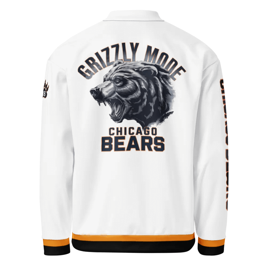 Copy of Chicago Bears Grizzly Mode Orange Trim #18 Bomber Jacket | NFL Home Locker product image (2)
