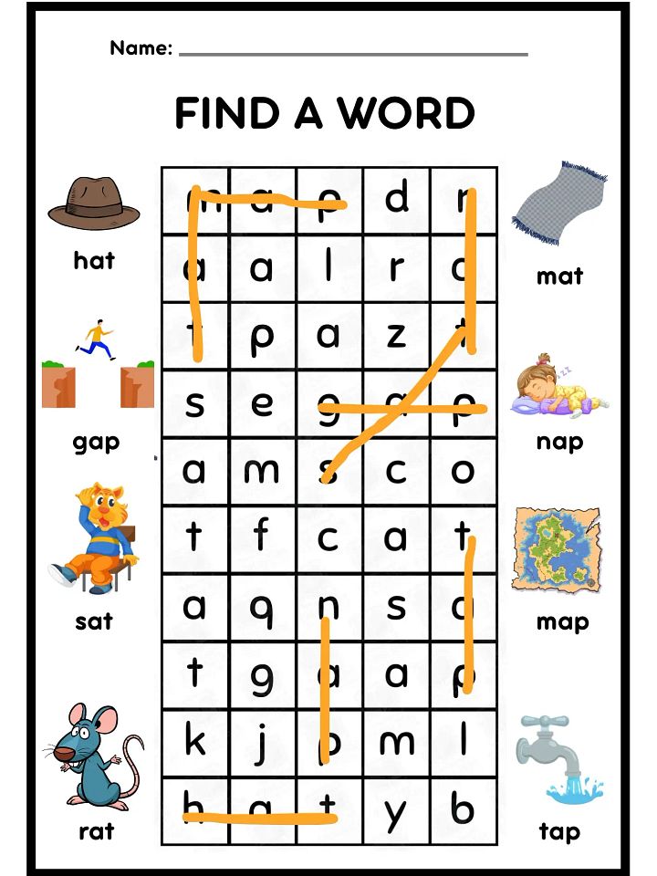 CVC Words Word Search Worksheets Printable product image (2)