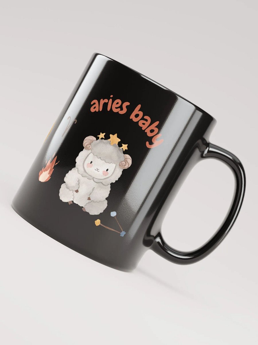 Aries Baby March 21-April 19 BLACK GLOSSY MUG Baby Gift, New Baby Gift, Fun Astrology Gift product image (4)