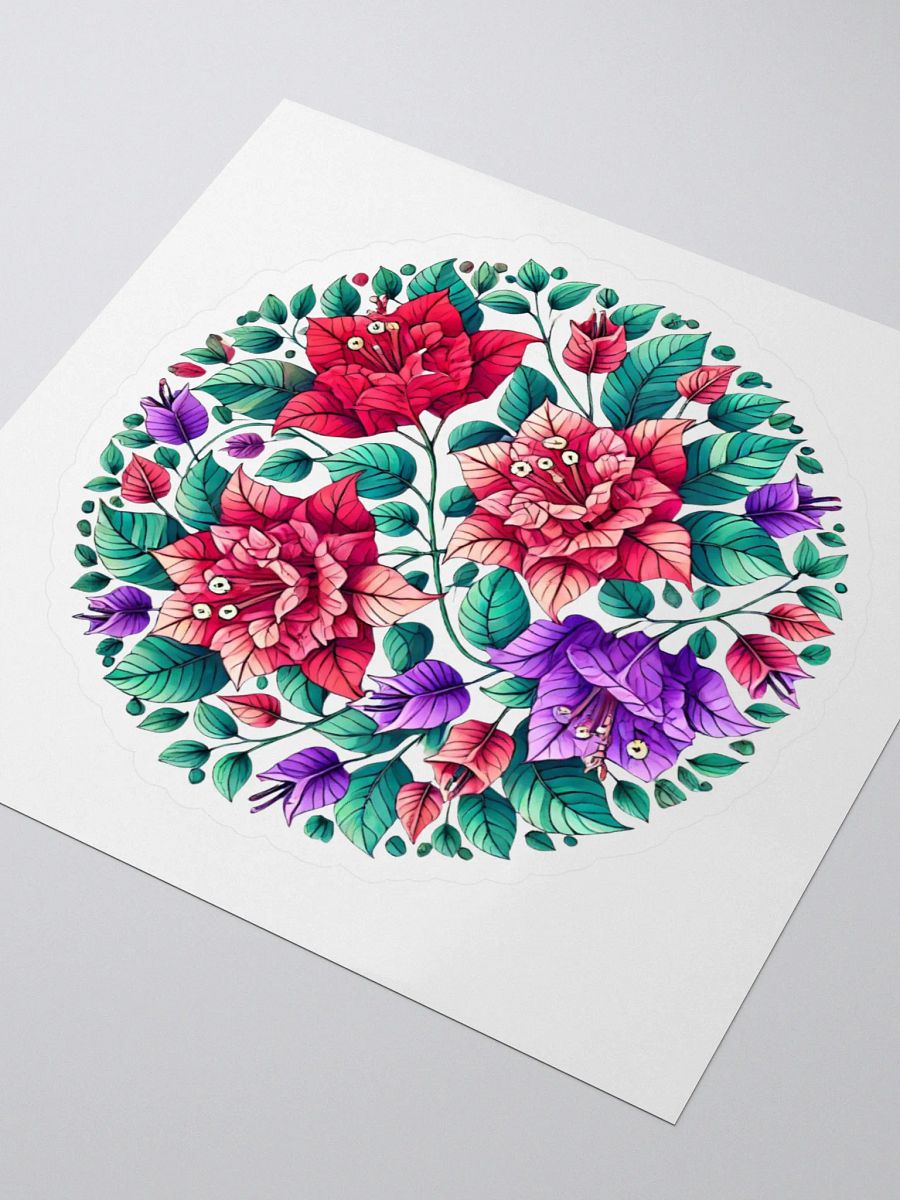 Tropical Vibes Kiss Cut Stickers | AI Design bougainvillea flower mandala motif product image (3)