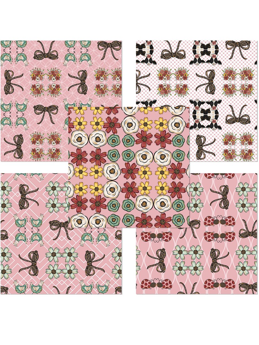 Love On The Farm Pattern Digital Paper product image (3)