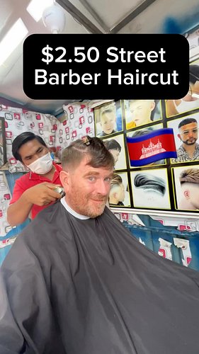 Cambodia Street Barber 💈✂️ #sihnaoukville  #cambodia #kep #kampot #mahoneytravelsyoutube
