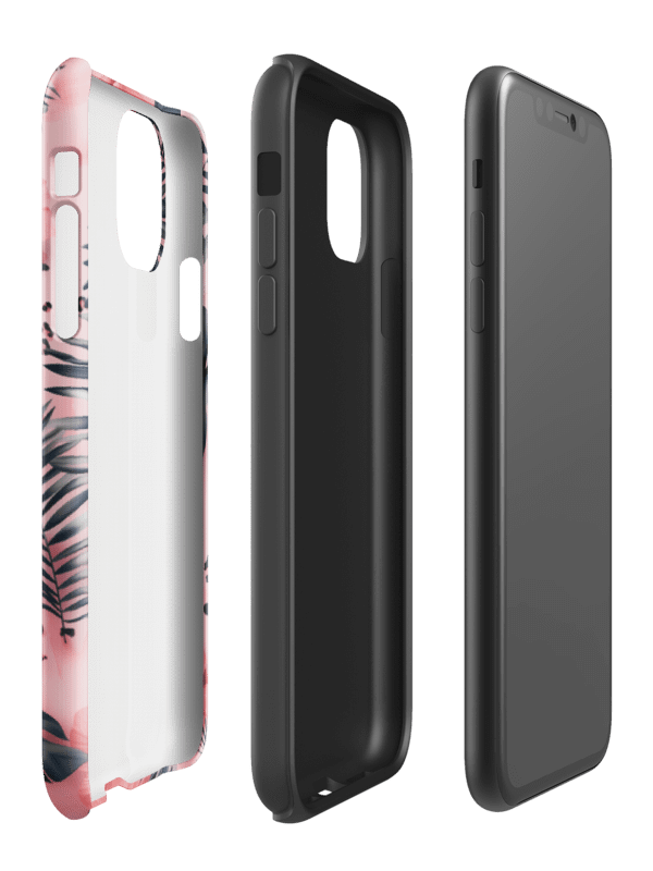 Pink Tropical Hibiscus Leopard Spots - Tough Phone Case product image (47)