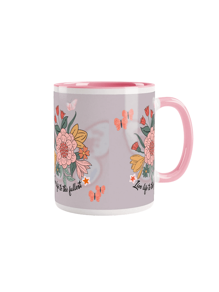 11 oz Floral Bliss Ceramic Coffee Mug with Handles. Reusable Drinkware for Home Office, Summer Gifts product image (1)
