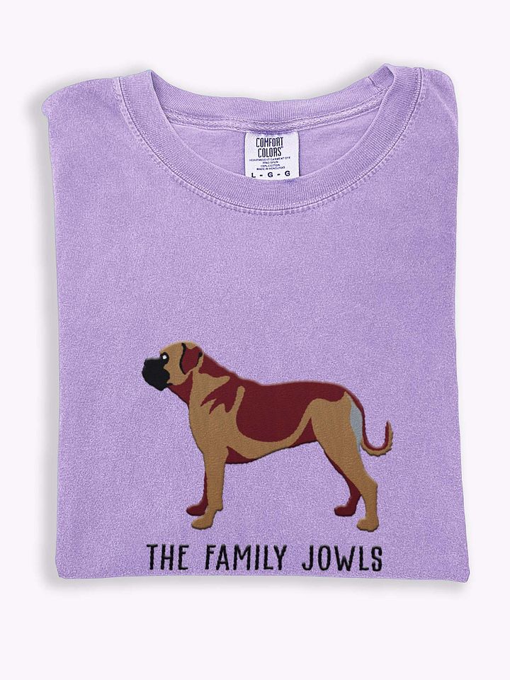 The Family Jowls T-Shirt(Embroidered) of a Bullmastiff product image (1)