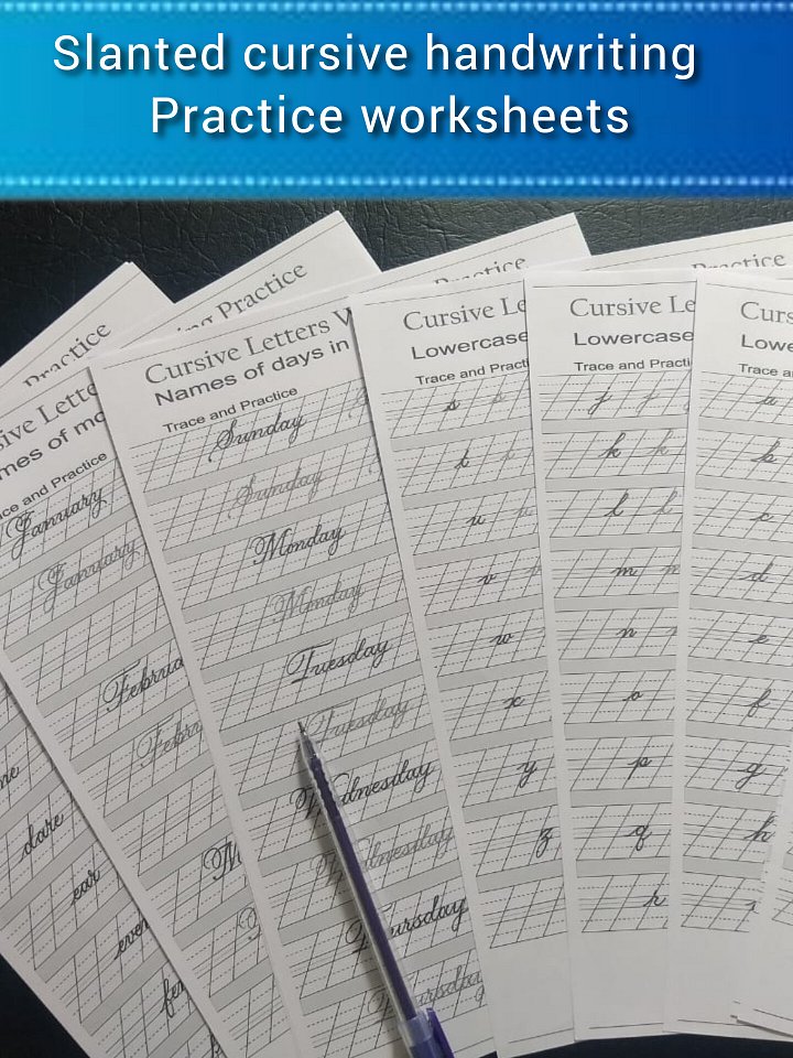 Cursive handwriting practice worksheets | useful for students and beginners (PDFs) product image (2)