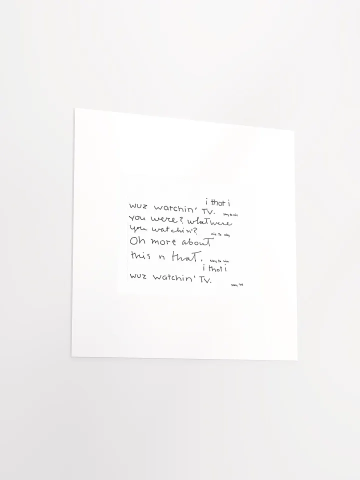 i thot i wuz watchin tv panel card print product image (2)