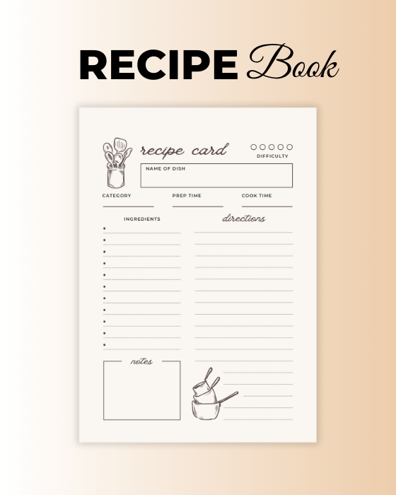 Beige Minimalist Recipe Card product image (1)