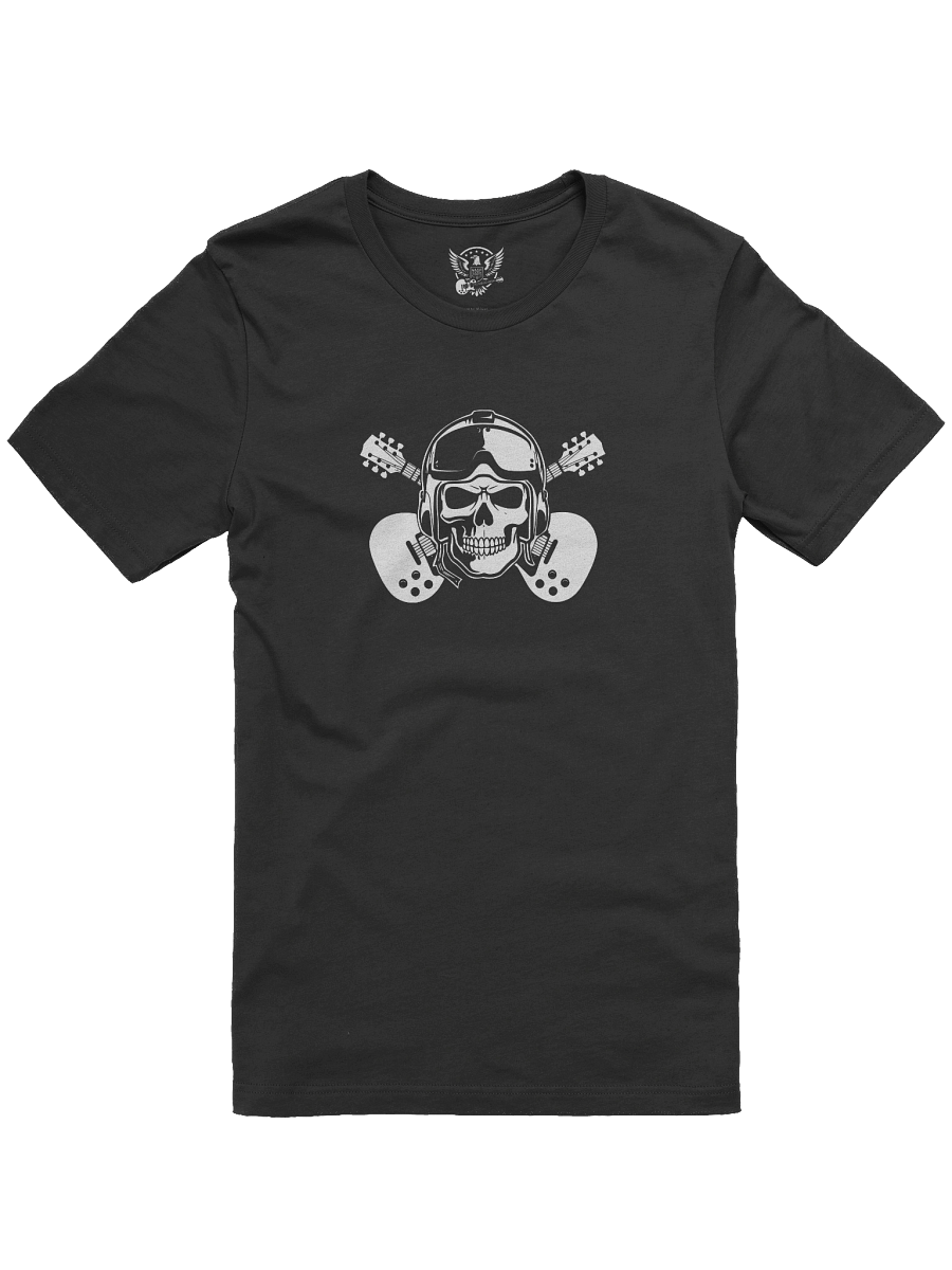 Flight Deck Skull Guitar T-Shirt – Military Aviation Rock Style Tee product image (2)