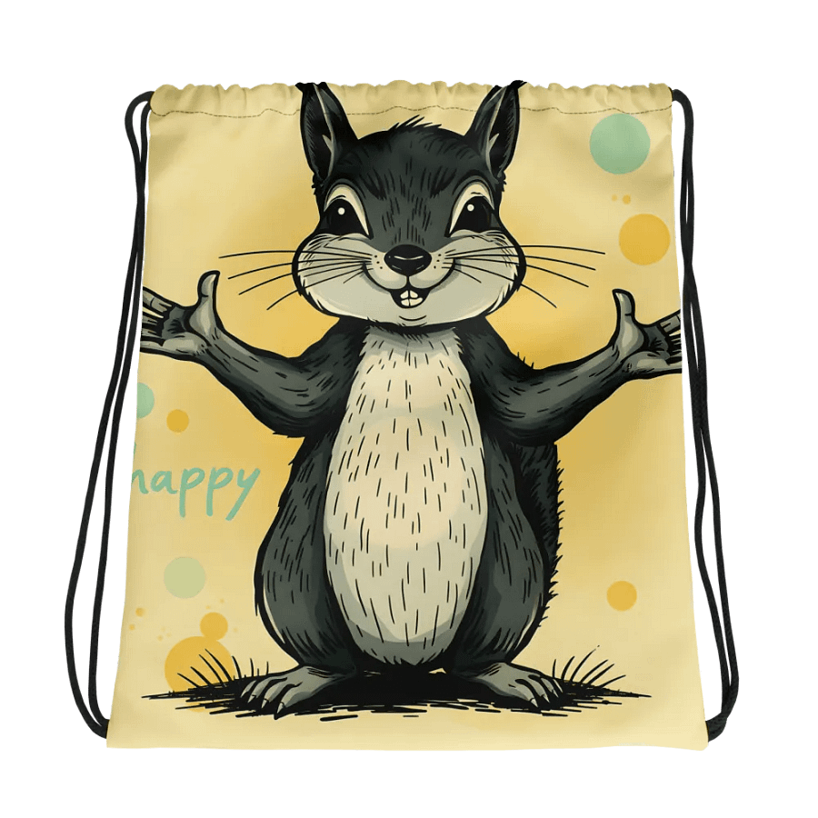 Happy Squirrel All-Over Drawstring Bag product image (1)