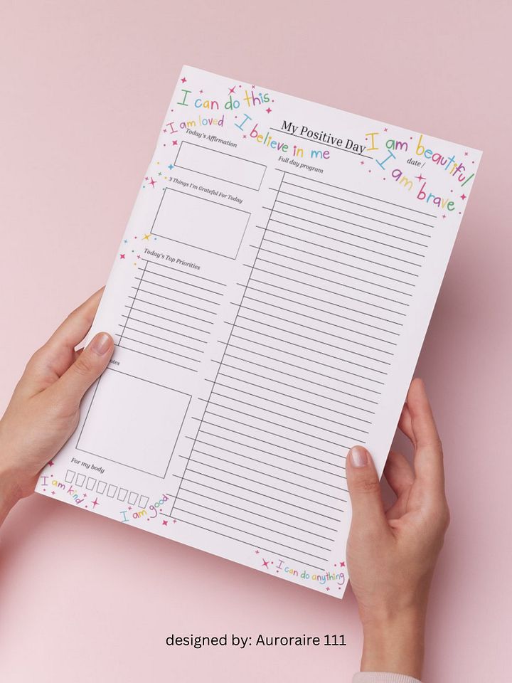 My Positive Day - Printable Daily Planner | Digital Planner Page Download | Multiple Sizes Included product image (1)