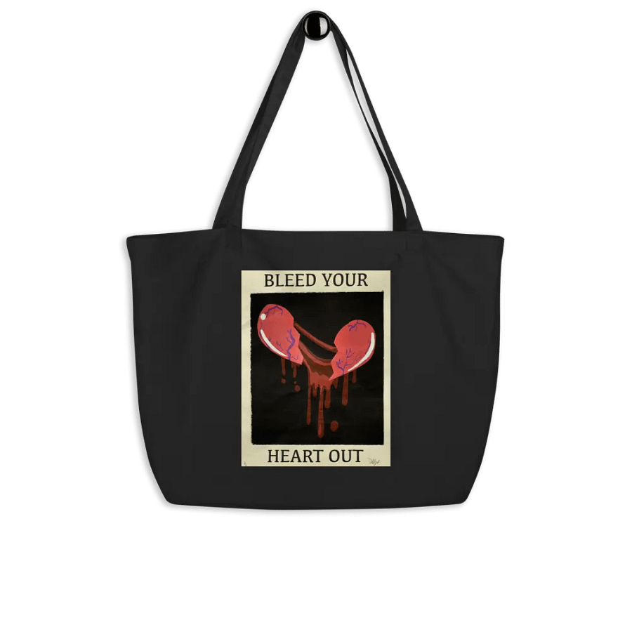 Bleed Your Heart Out Tote Bag (Traditional) product image (4)