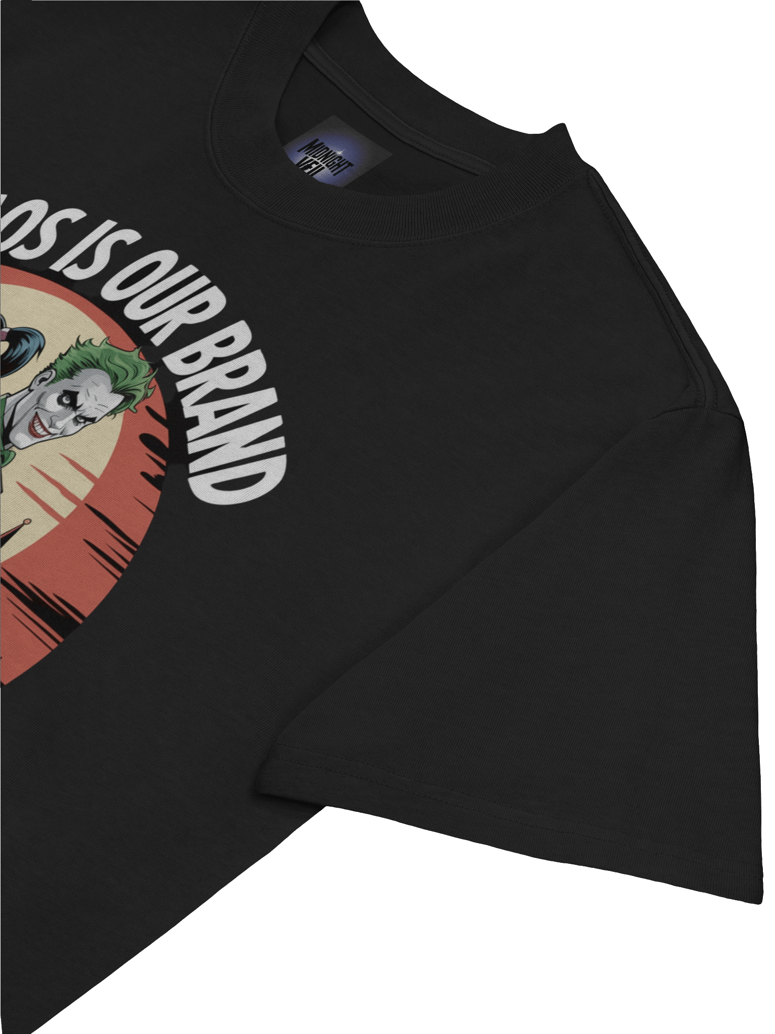 Chaos is Our Brand: Joker & Harley Gotham Twilight Partners Oversized Faded Unisex T-Shirt product image (7)