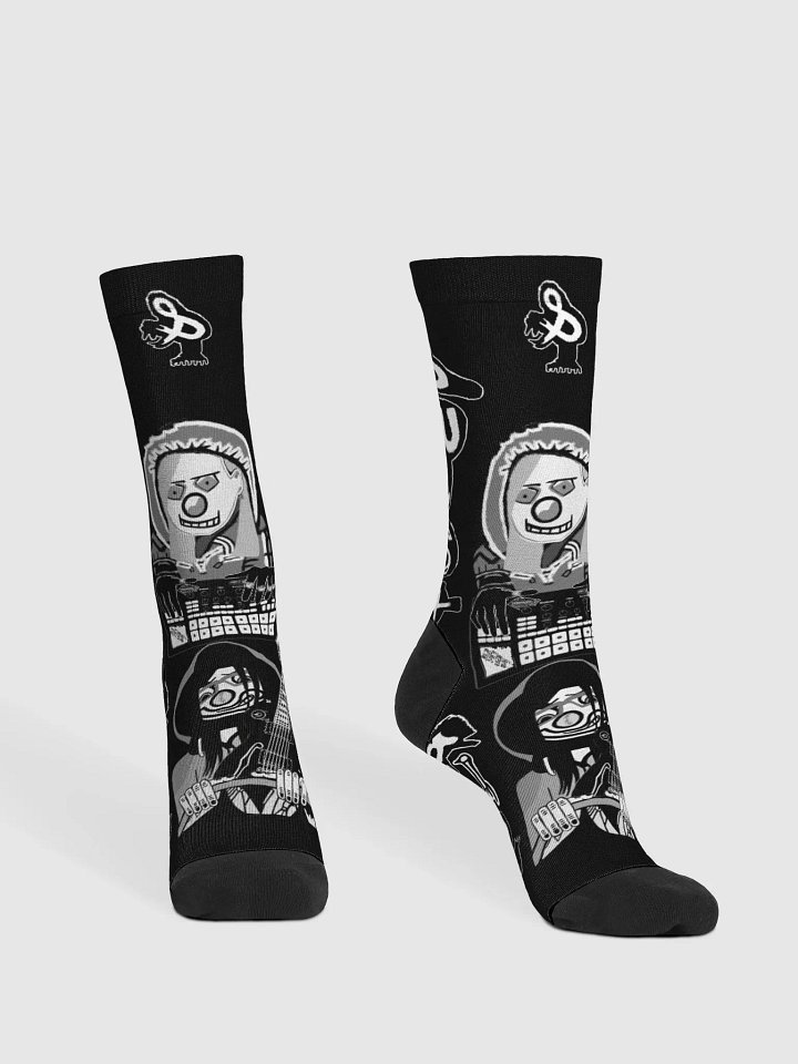 Sustain & Decay Crew Socks - Cartoon Logo -Monochromatic product image (2)