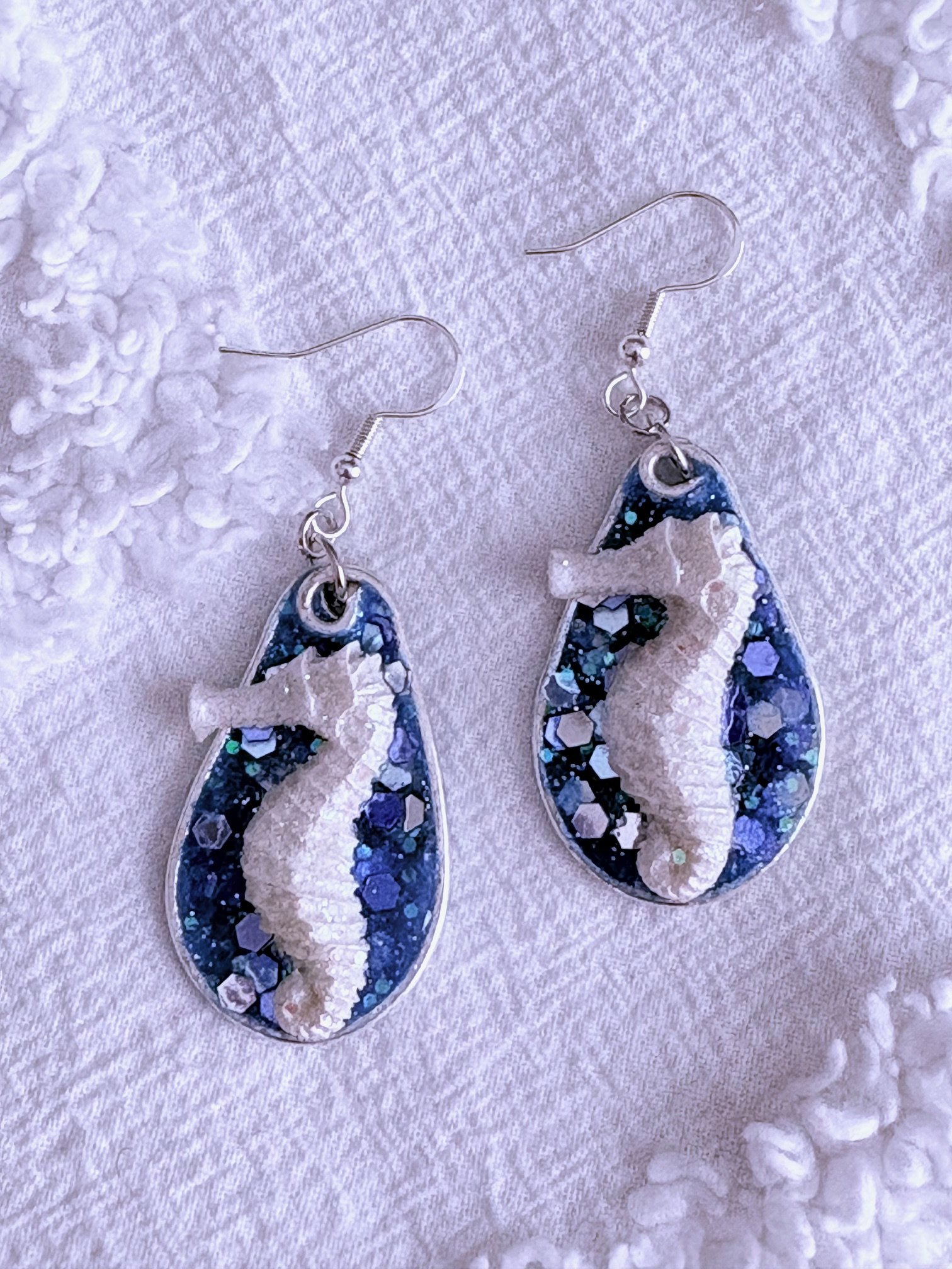 MFD-00238 | Sparkle Seahorse Earrings | Handmade Coastal Charm Jewelry by Monique Faella Designs™ product image (5)