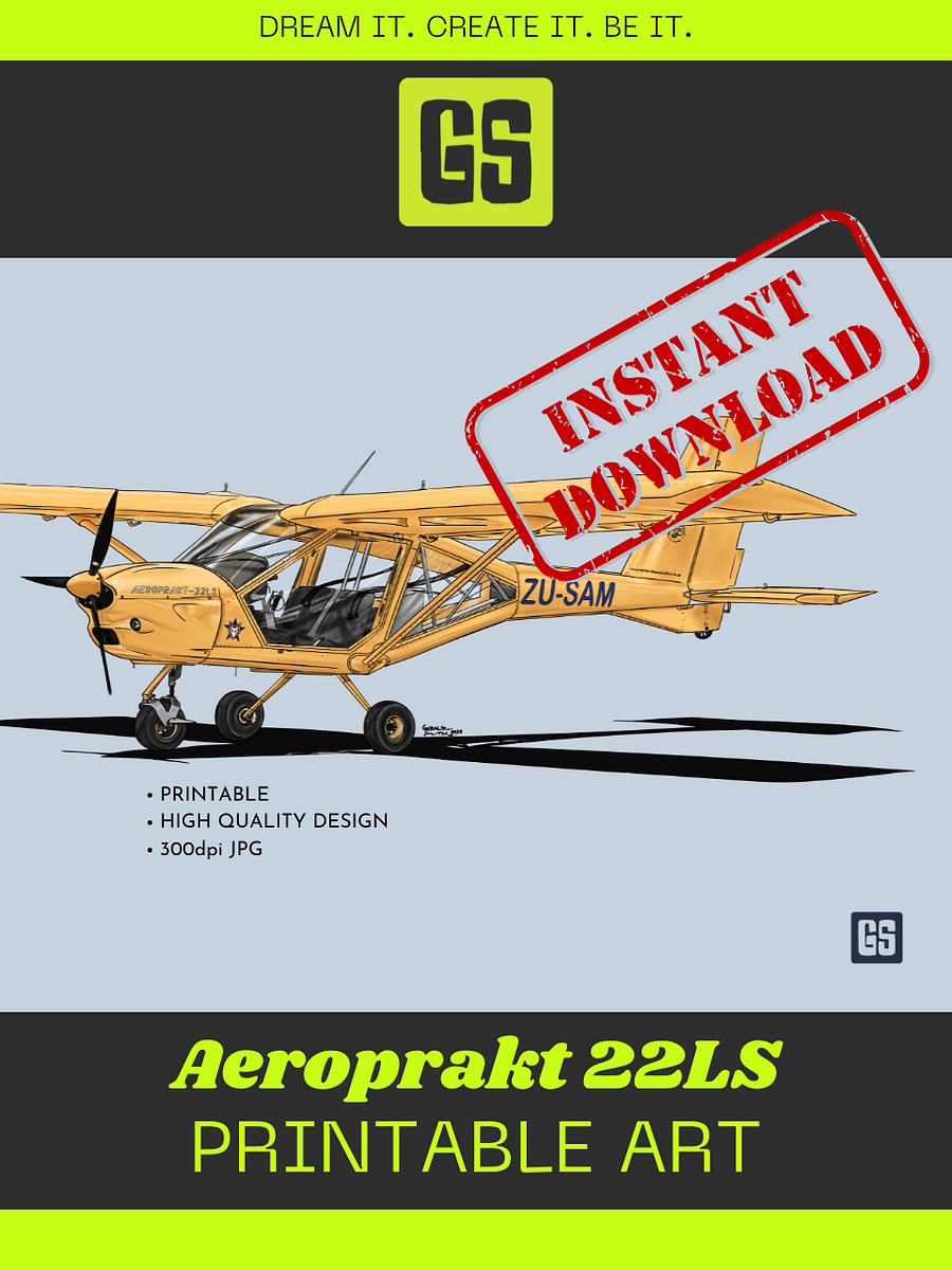 Aeroprakt 22LS Digital Aviation Printable Art Ideal Pilot Gift product image (5)