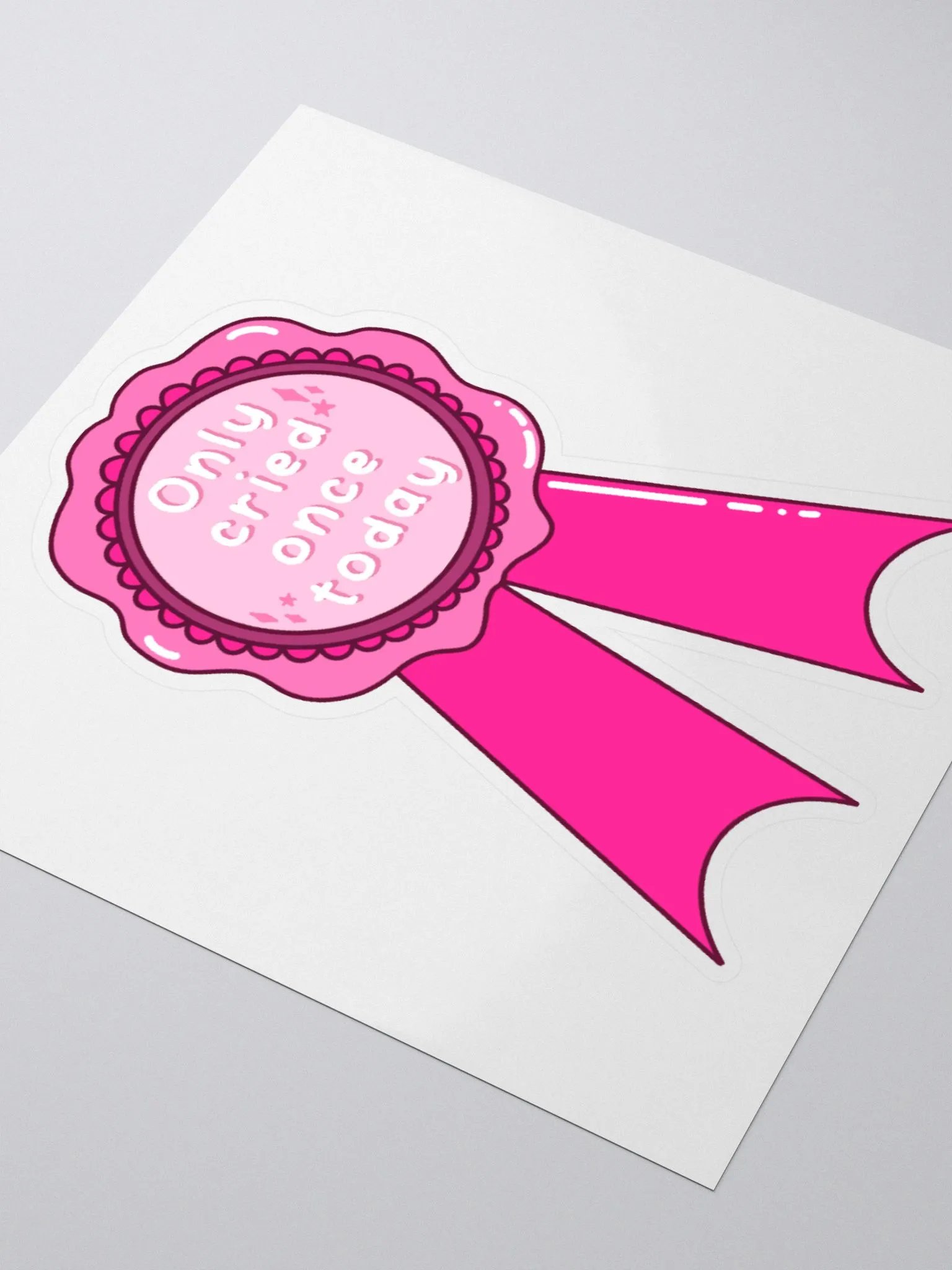 Only Cried Once Kiss Cut Sticker product image (8)